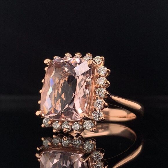 Tourmaline Rubellite Diamond Ring 14 kt 7.45 tcw Certified $5,950 013308 - Picture 11 of 12